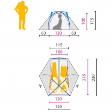 Jack Wolfskin Trekking Tent Exolight II - ultralight, very wind stable, 2 entrances, quick setup - for 2 persons